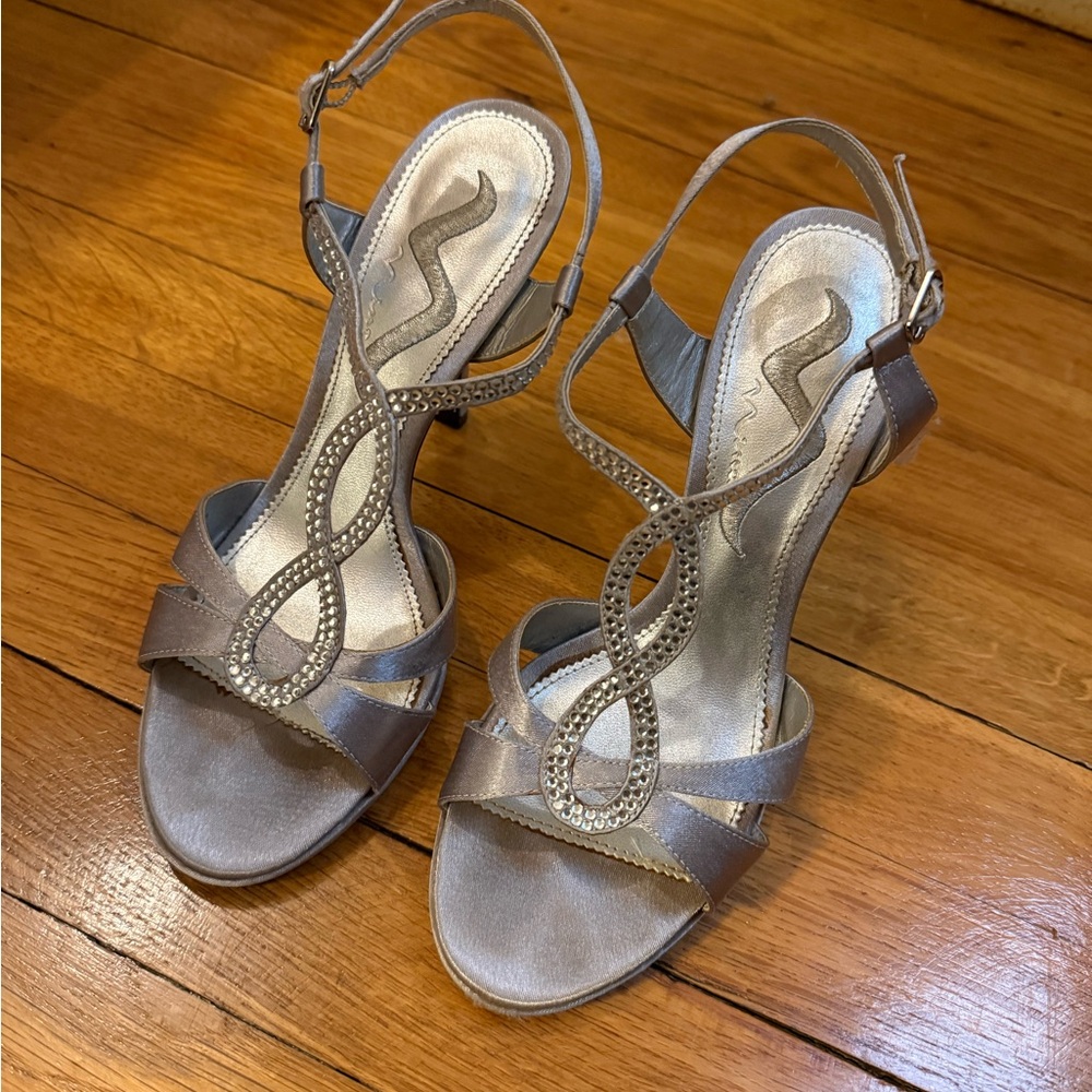 Nina Silver Strappy Heels